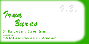irma bures business card